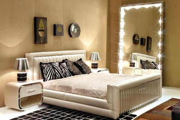 طراحی اتاق خواب با آینه